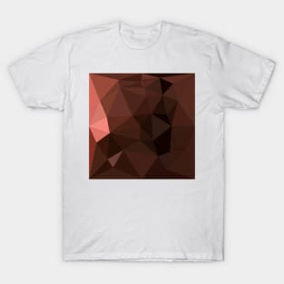 Saddle Brown Abstract Low Polygon Background T-Shirt